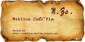 Miklics Zsófia névjegykártya